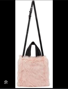 Stand Studio Women's Pink Faux Fur Lucille Tote Bag Purse NEW $369.00